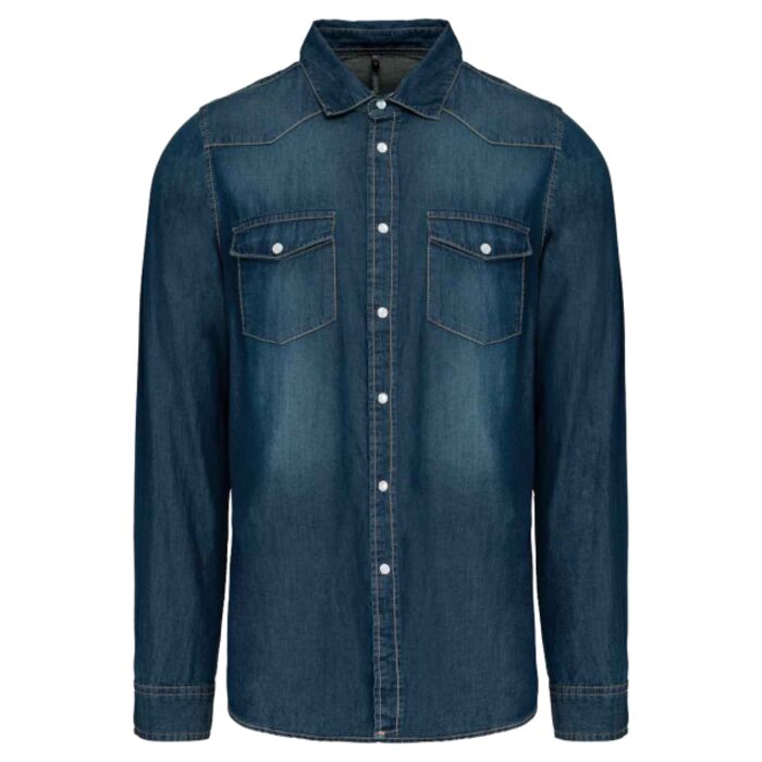 Men's long-sleeved denim shirt Vignette
