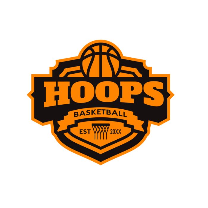 Hoops Basketball logo template 04 Vignette