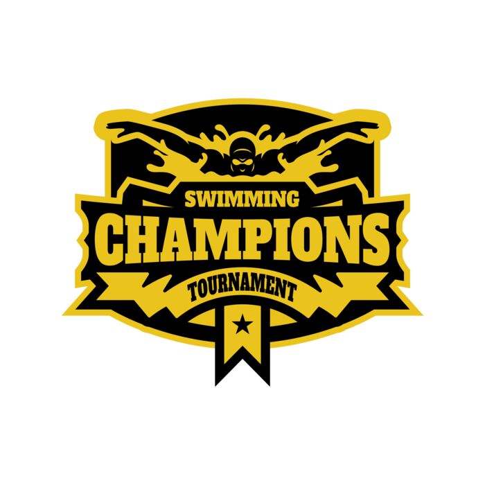 Champions Swimming Tournament logo template Vignette