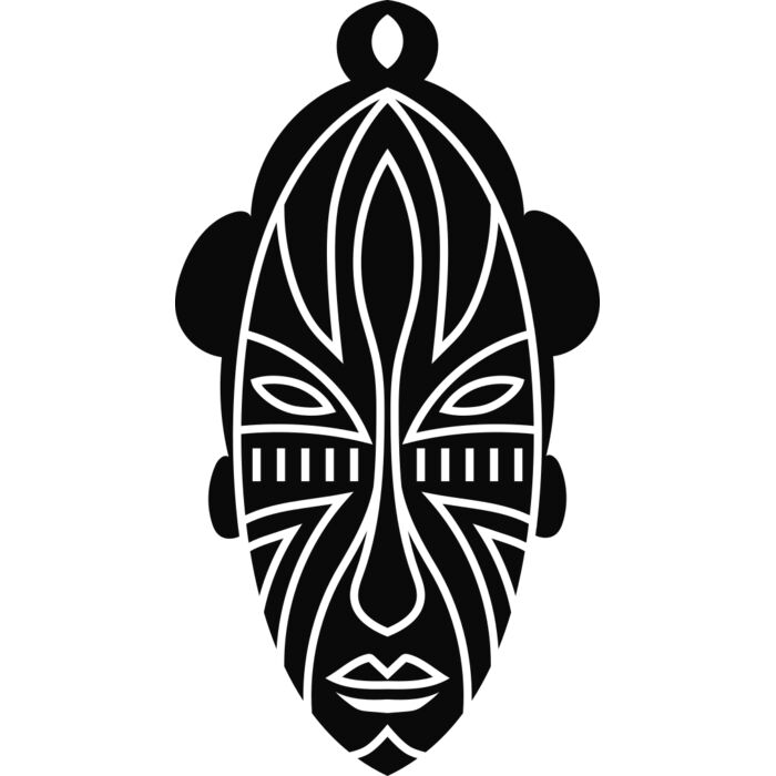African Tribal Mask Vignette