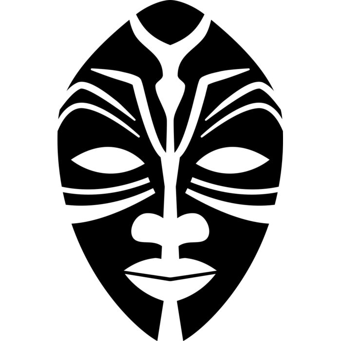 Maori Tribal Mask Vignette