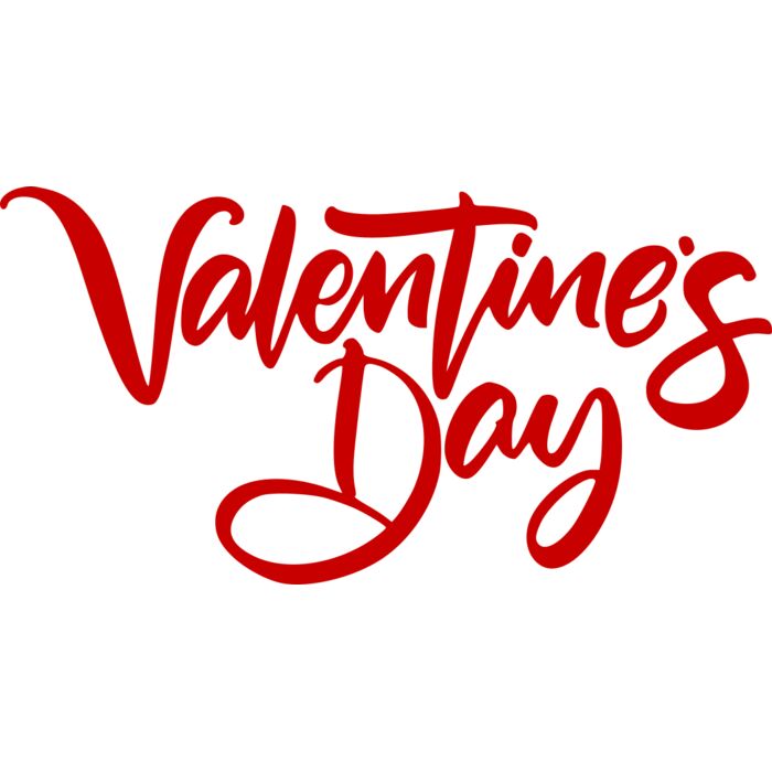 Red Valentines Day Text Vignette
