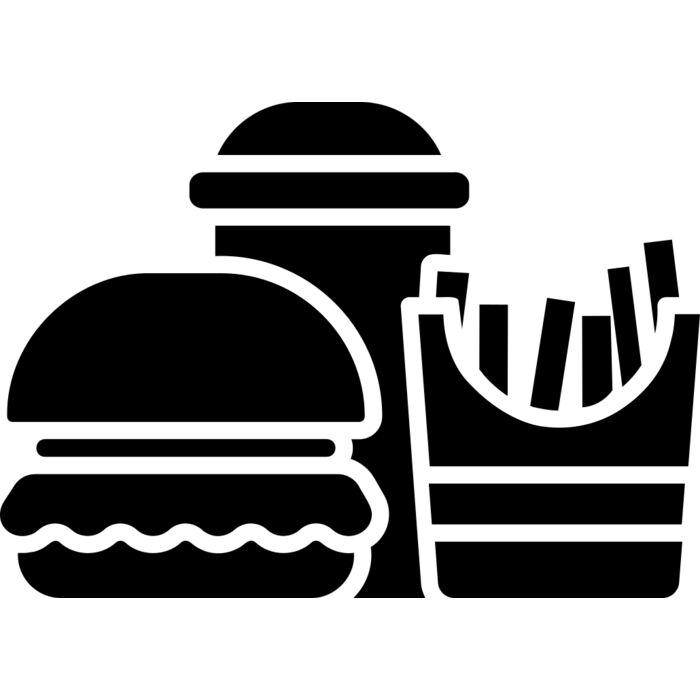 Burger and Fries Meal Vignette