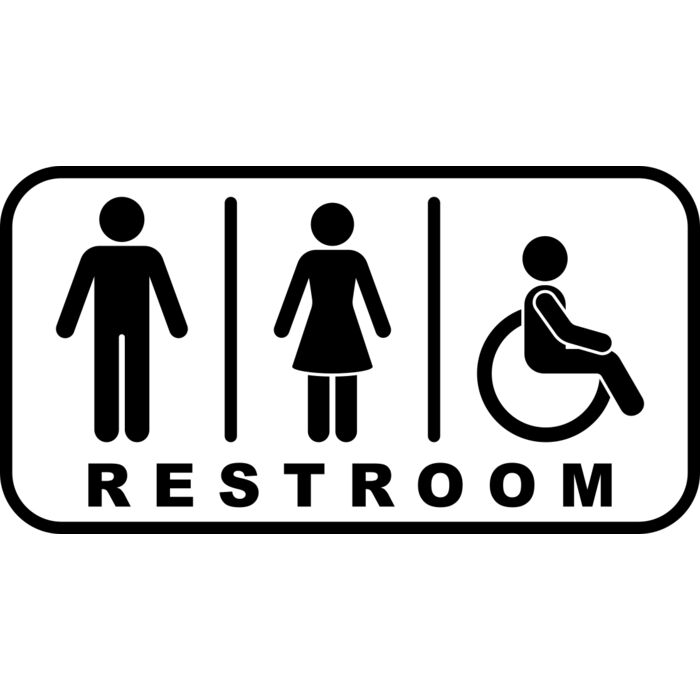 Restroom Public Sign Vignette