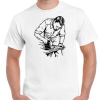 T-shirt Gildan Hammer adulte, manches courtes, 100% coton épais et doux, 203 g/m², tailles S au 5XL. Vignette